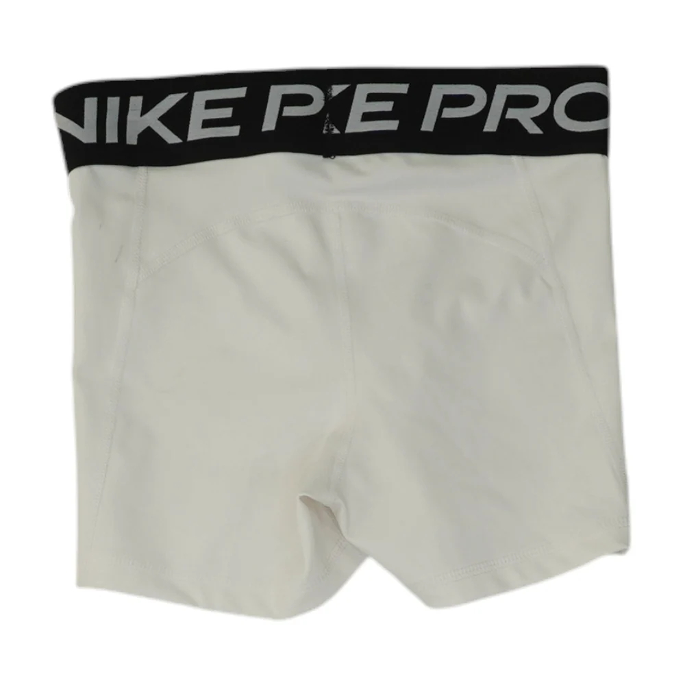 White Solid Active Shorts - Image 2
