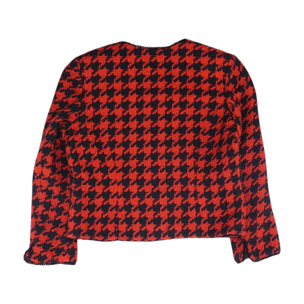 Vintage Red Houndstooth Blazer - Image 2