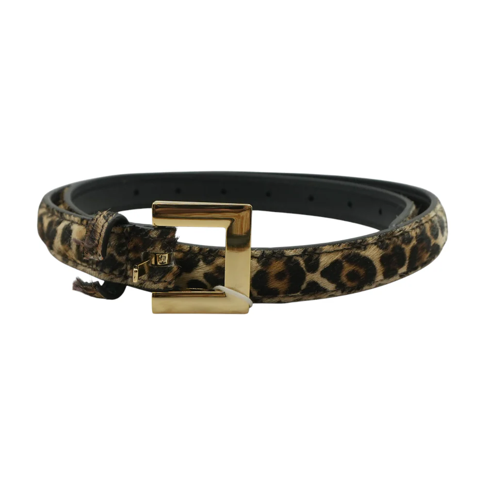 Black Leopard Calf Hair Nicola Belt