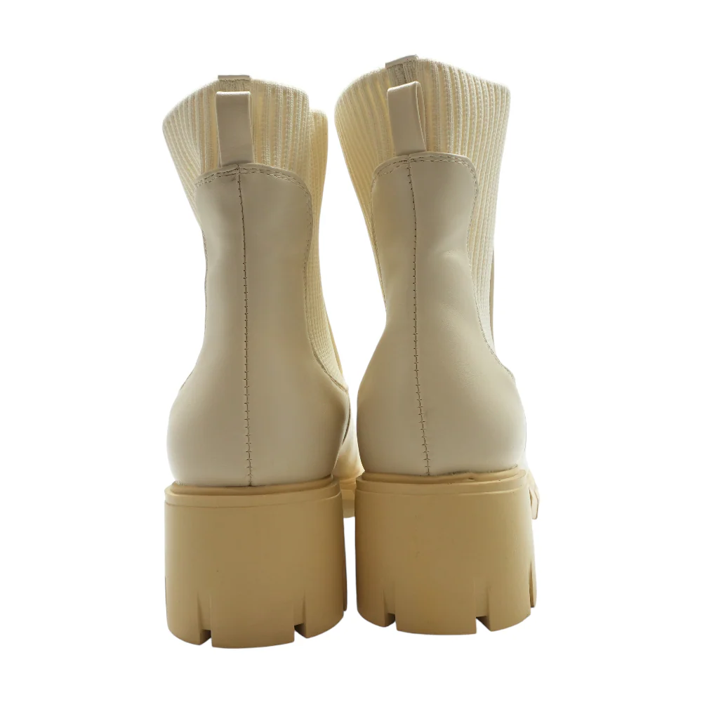 Cream Ankle Boots - Image 2