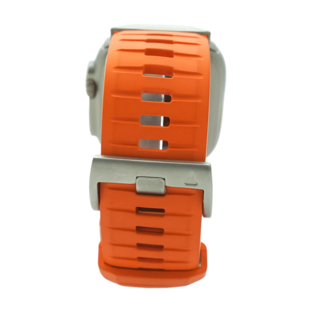 49mm Ultra 2 Titanium Smartwatch Orange Band One Size - Image 2