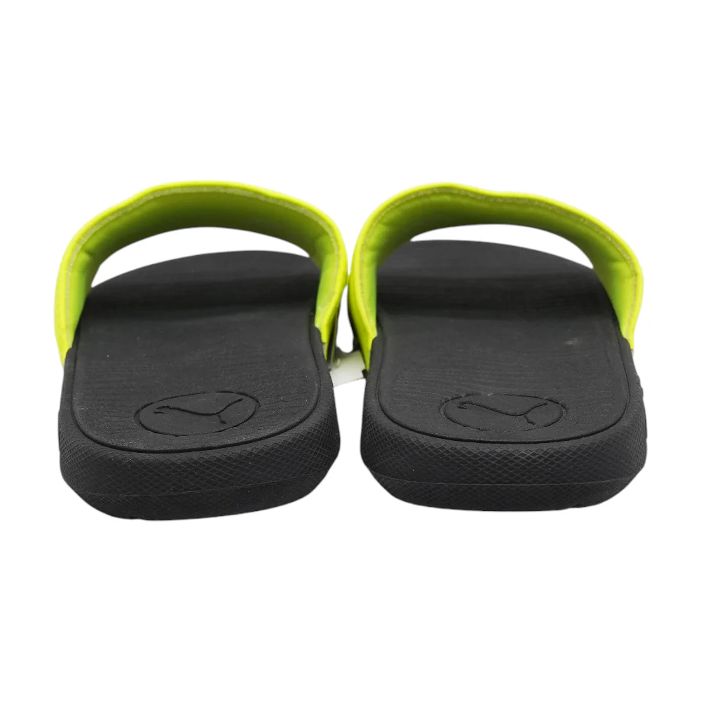 Neon Yellow Athletic Slides Shoes - Image 2