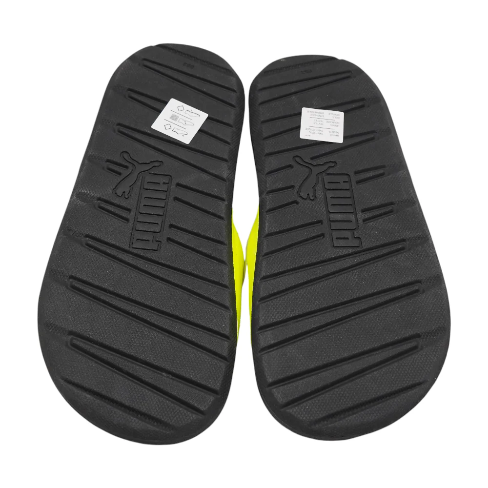 Neon Yellow Athletic Slides Shoes - Image 3