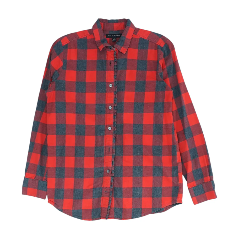 Red Check Button Down