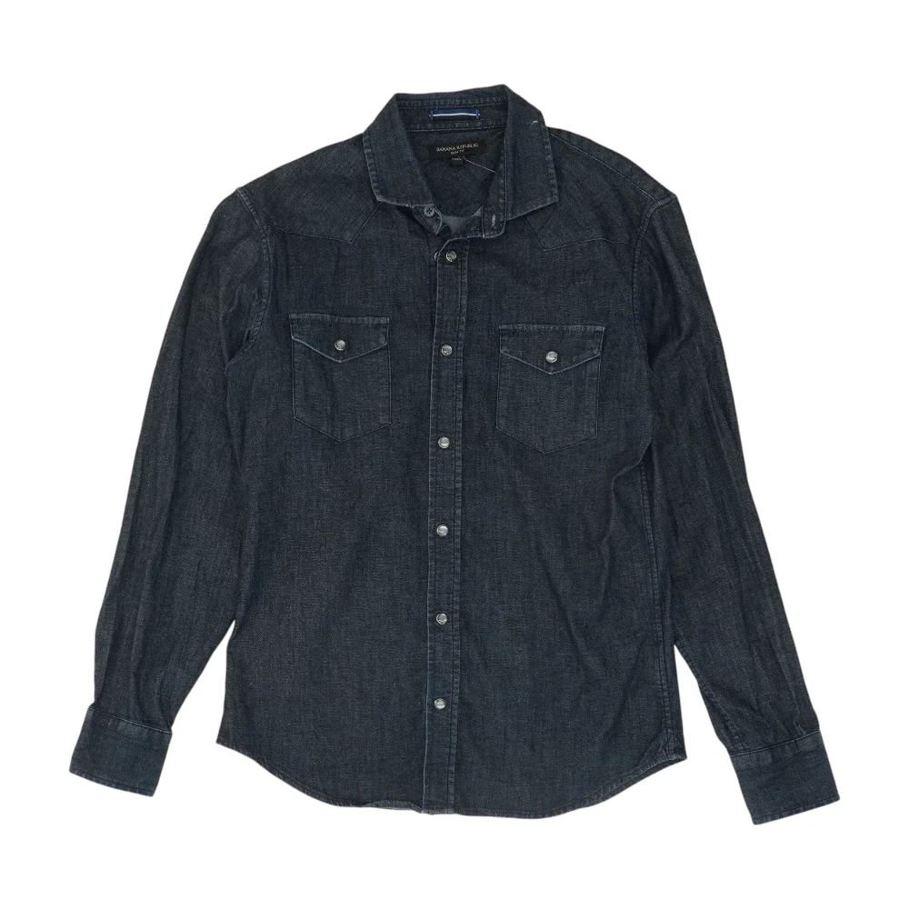 Navy Solid Long Sleeve Button Down