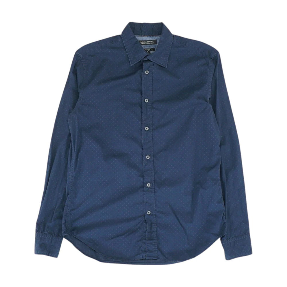 Navy Polka Dot Long Sleeve Button Down