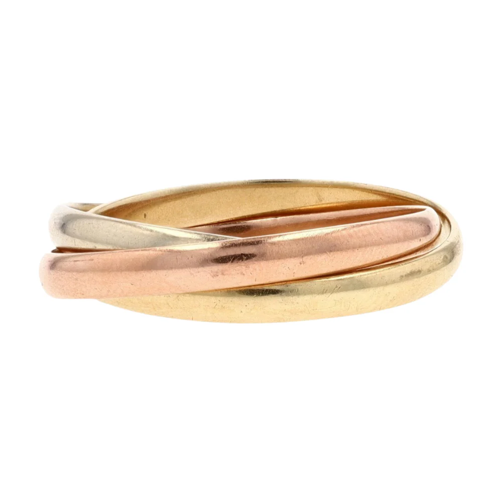14K Tri-Tone Gold Band Ring - Image 4