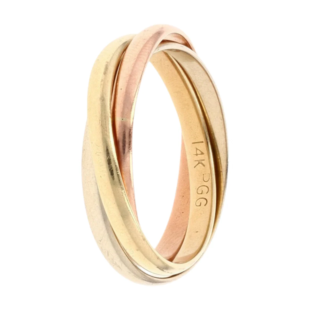 14K Tri-Tone Gold Band Ring - Image 5