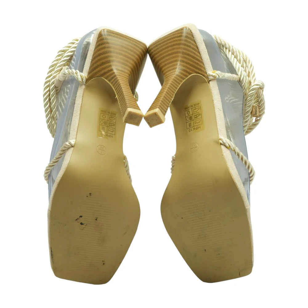 Beige Block Heels - Image 3