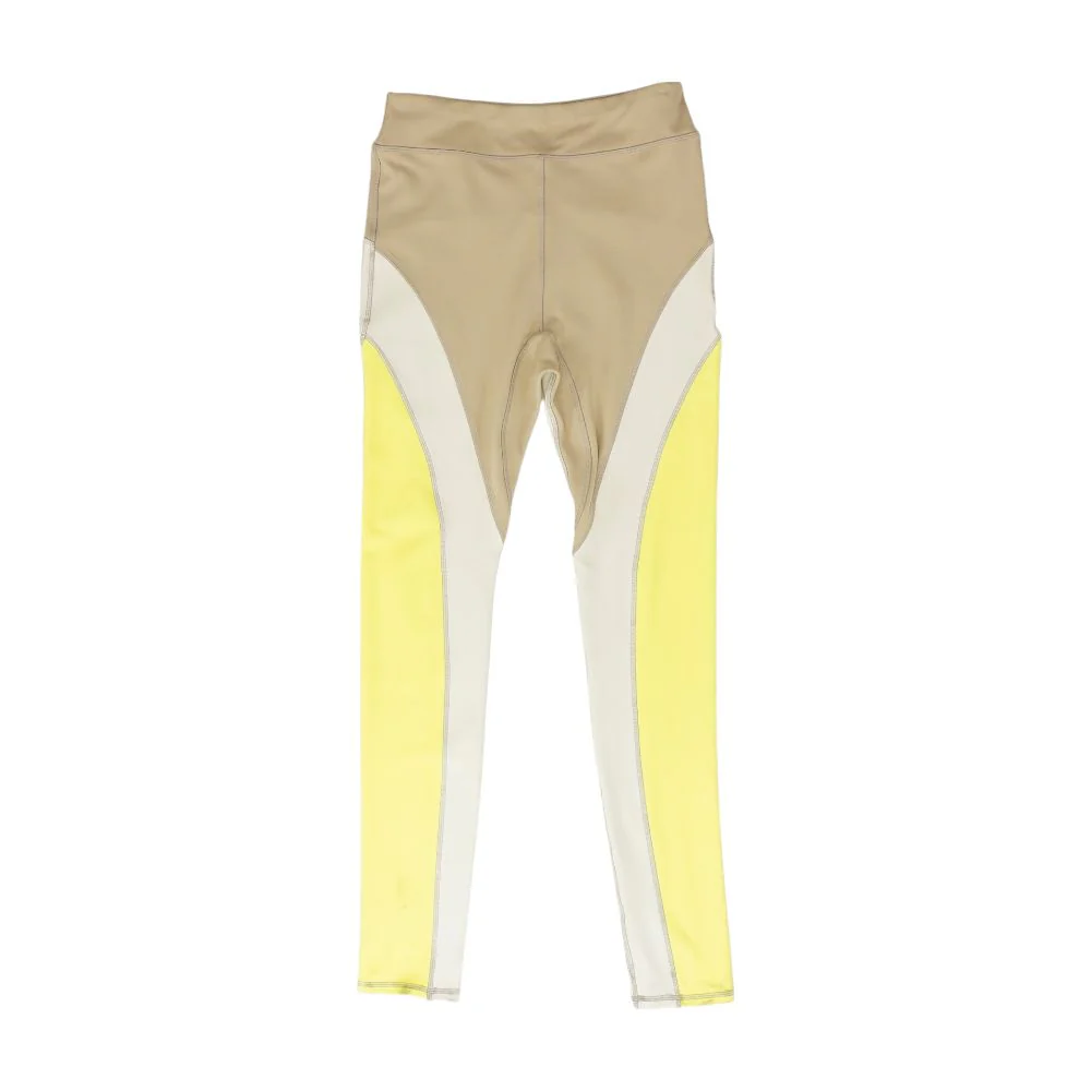 Beige Color Block Leggings