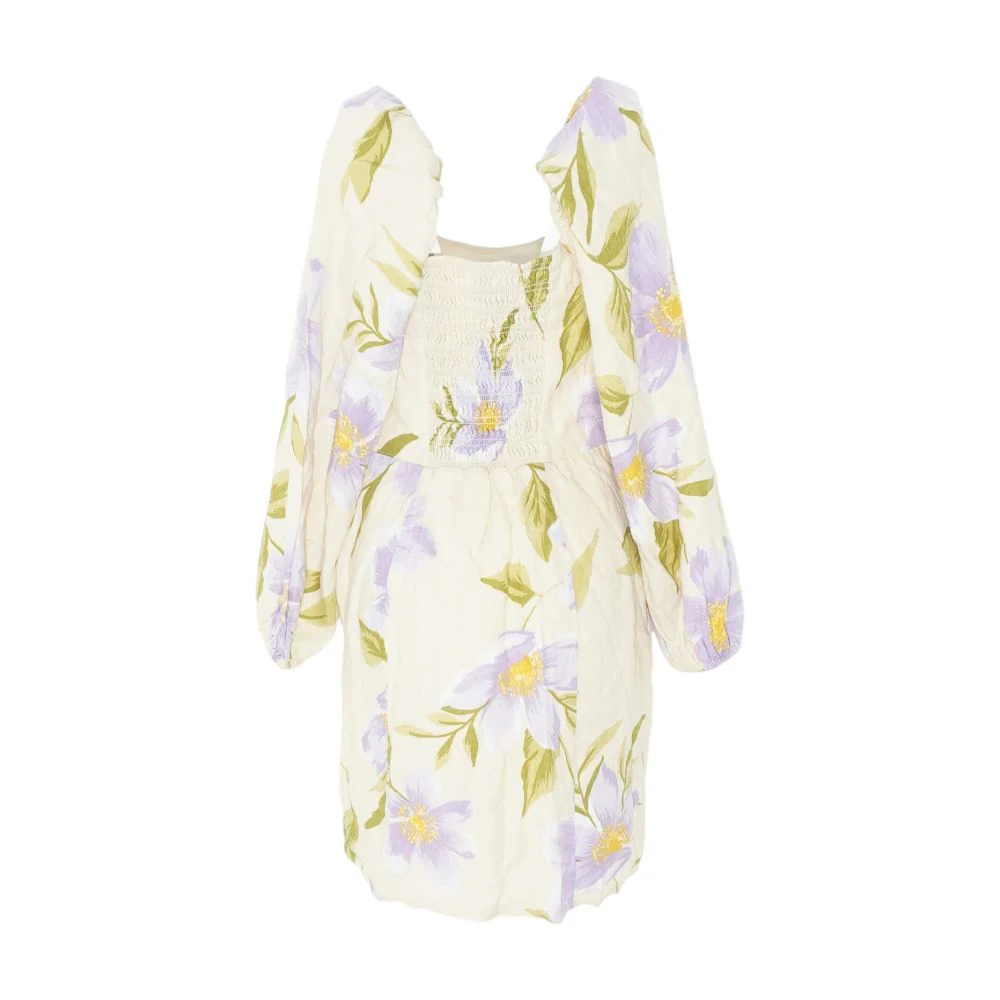 Beige Floral Mini Dress - Image 2