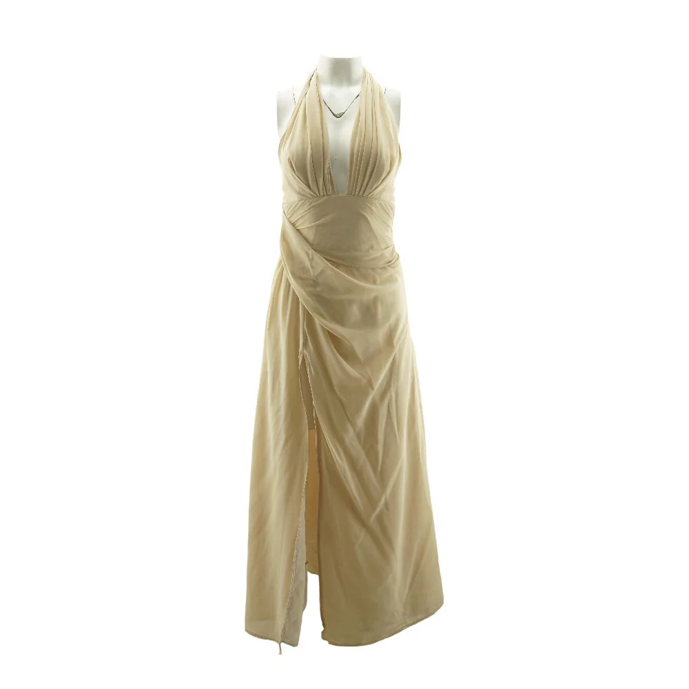 Beige Formal Maxi Dress