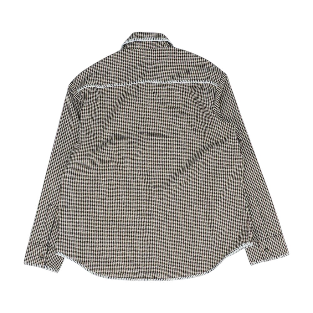 Beige Houndstooth Long Sleeve Button Down - Image 2