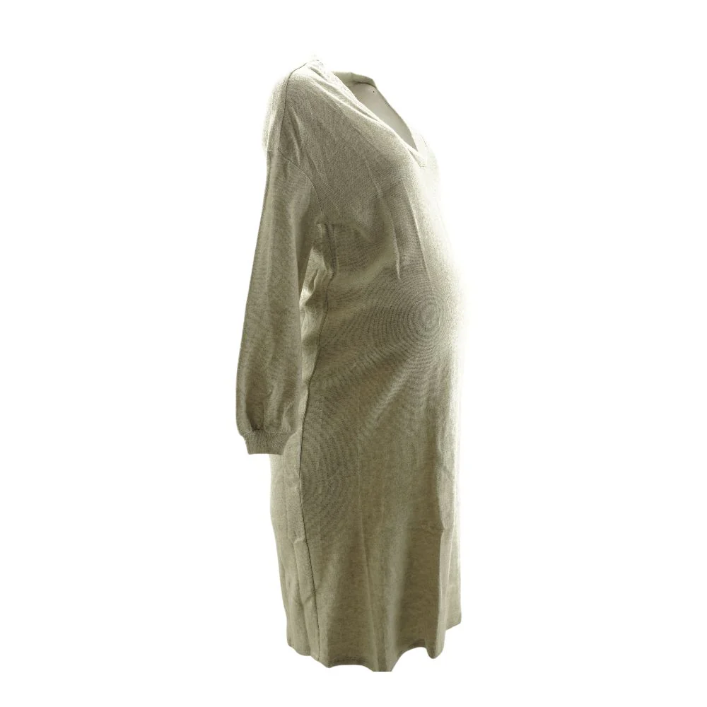 Beige Midi Maternity Dress - Image 2