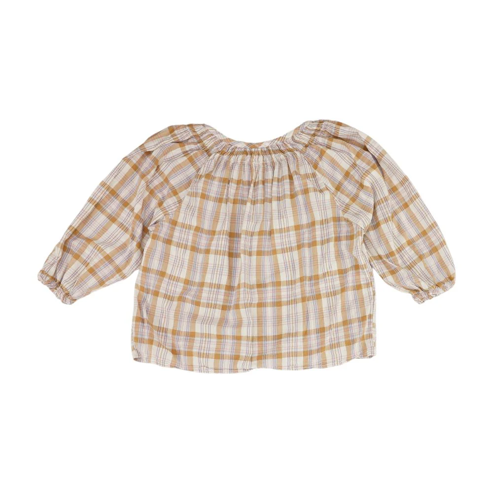 Beige Plaid Blouse - Image 2