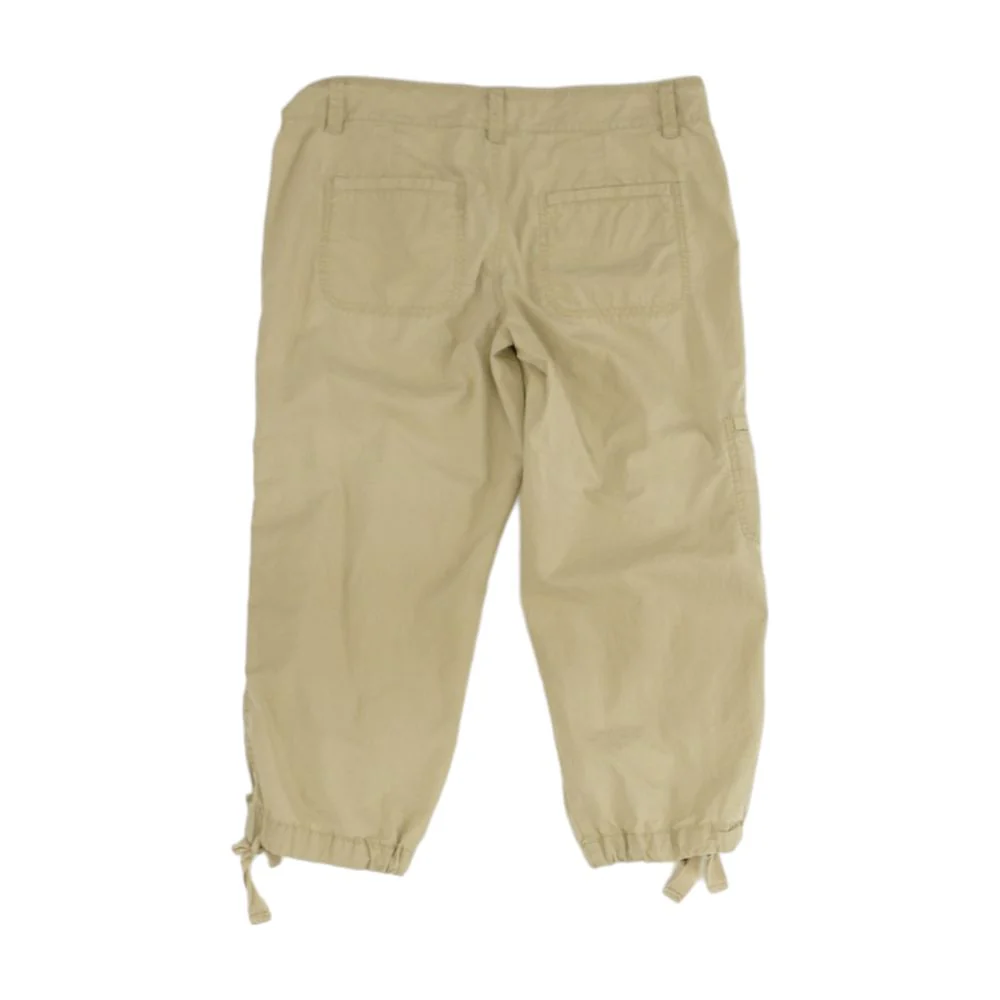 Beige Solid Capri Pants - Image 2