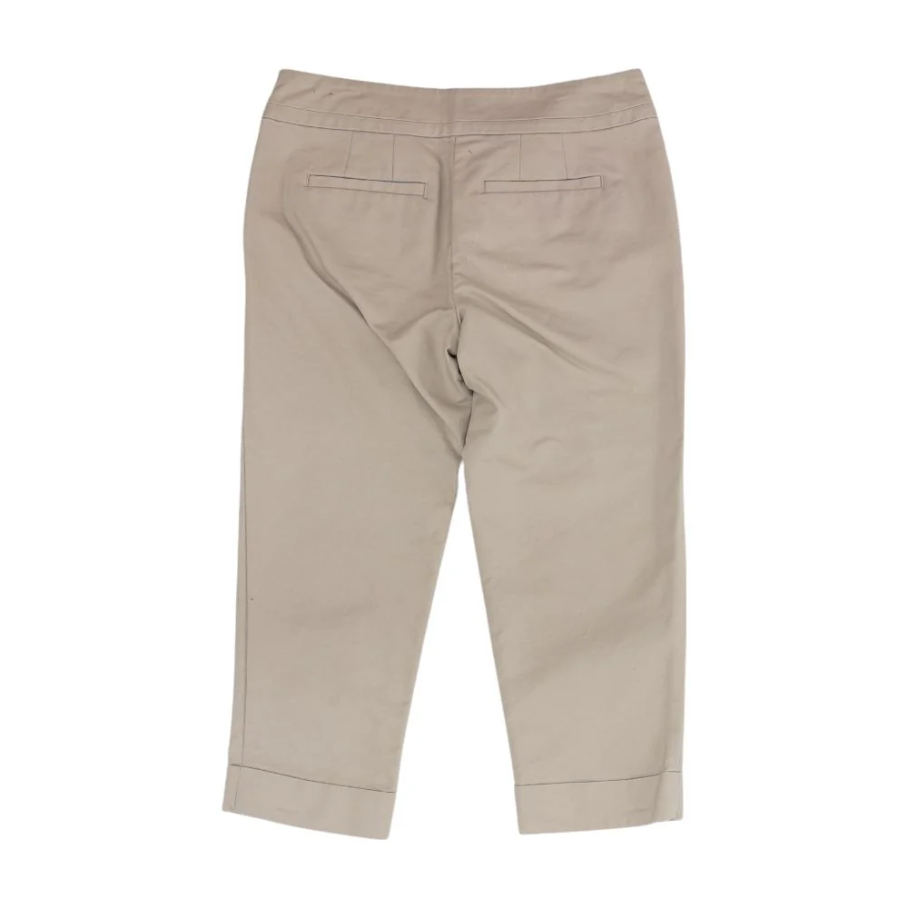 Beige Solid Capri Pants - Image 2