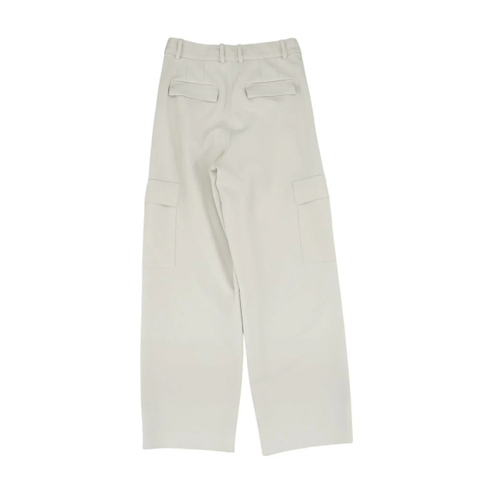 Beige Solid Dress Pants - Image 2