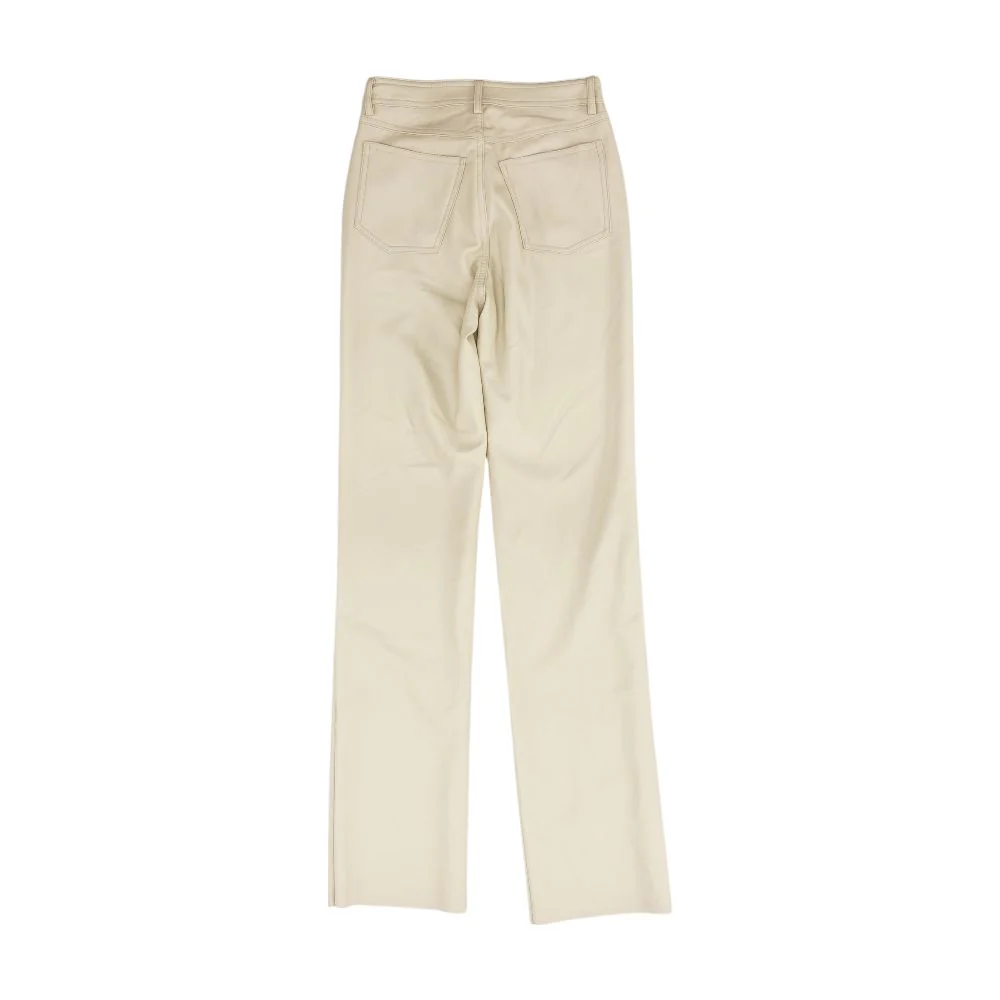 Beige Solid Five Pocket Pants - Image 2
