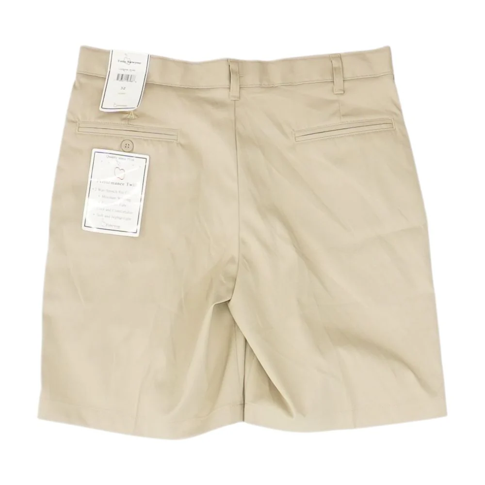 Beige Solid Khaki Shorts - Image 2