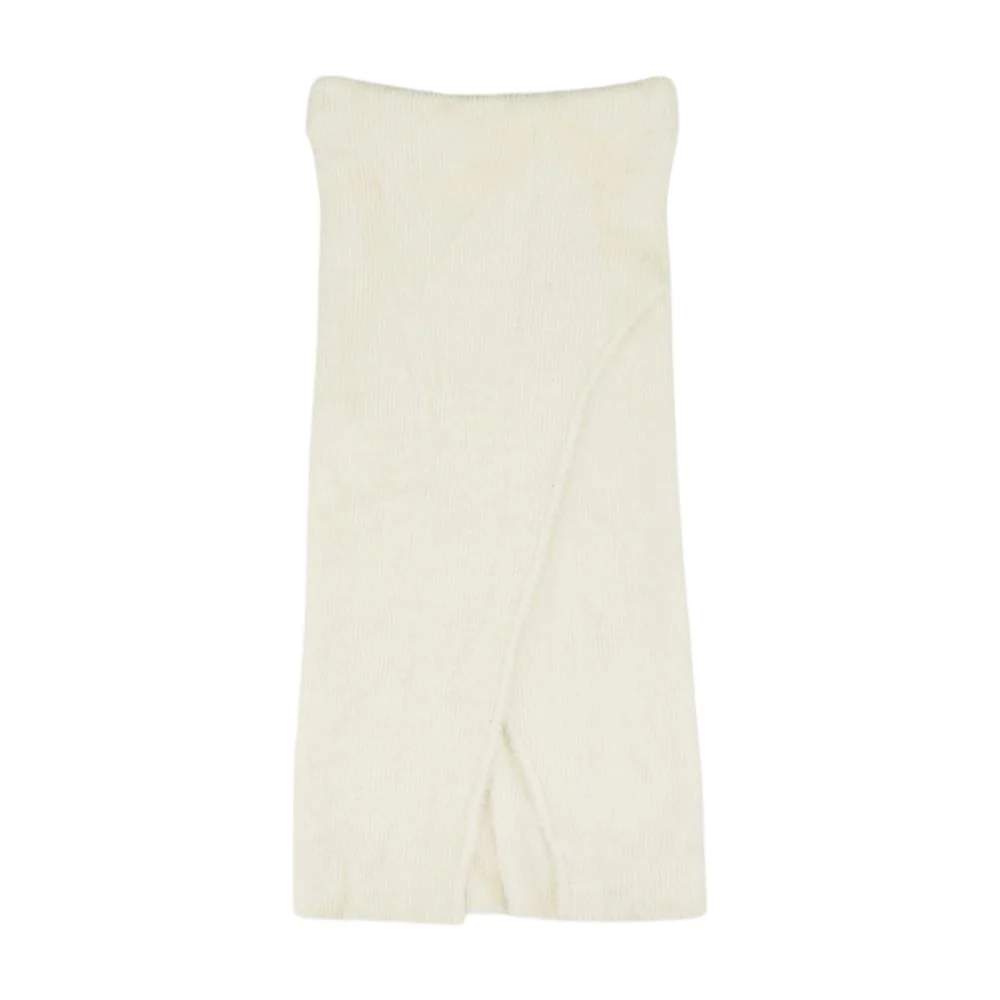 Beige Solid Midi Skirt - Image 2