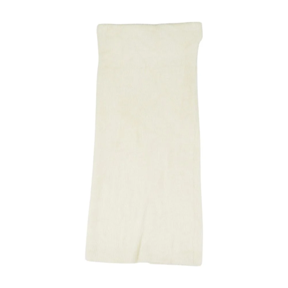 Beige Solid Midi Skirt - Image 3