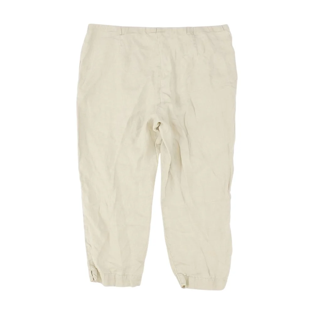 Beige Solid Pants - Image 2