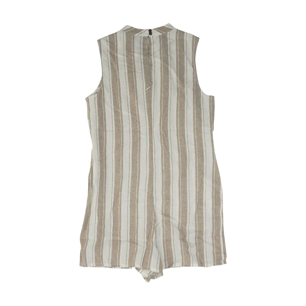 Beige Striped Active Romper - Image 2