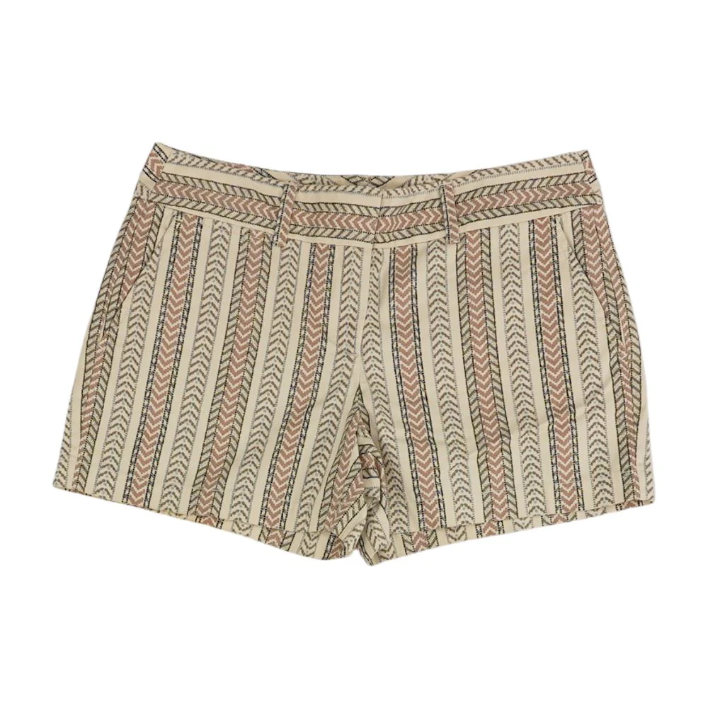 Beige Striped Chino Shorts