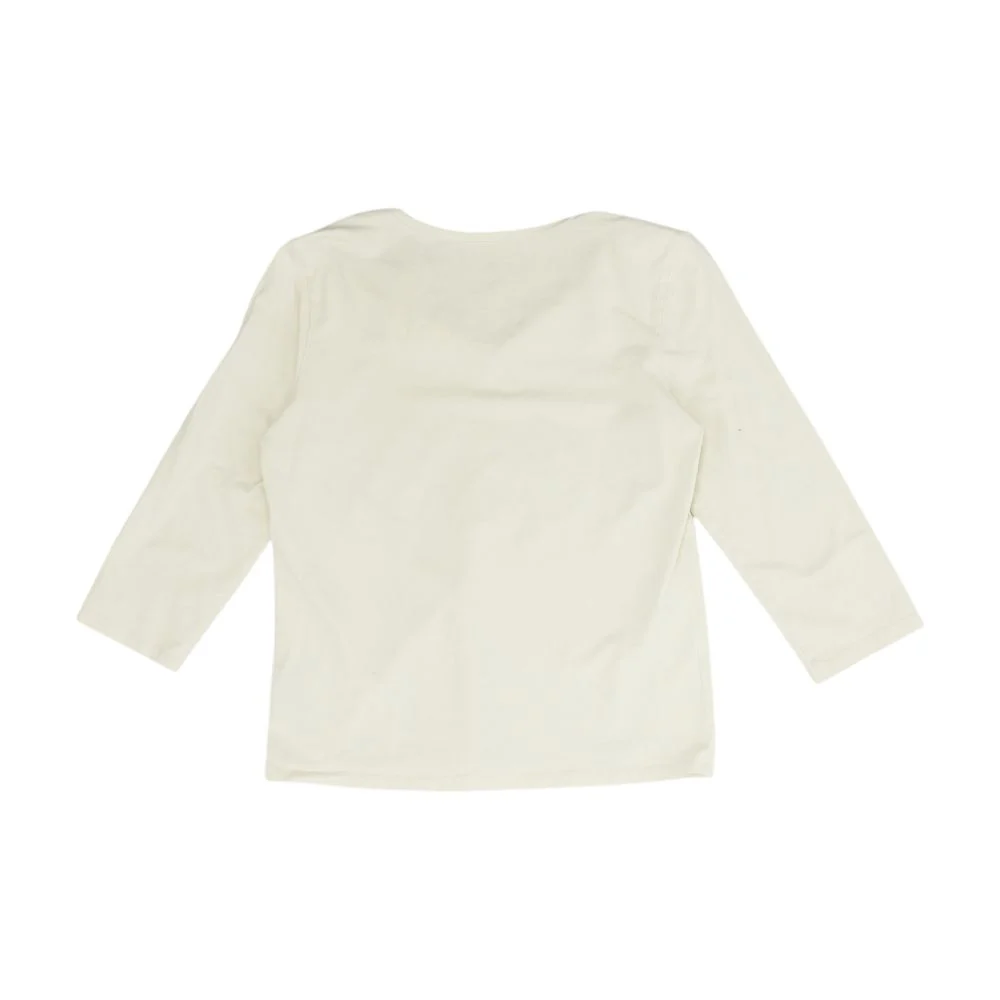 Beige V Neck T-Shirt - Image 2