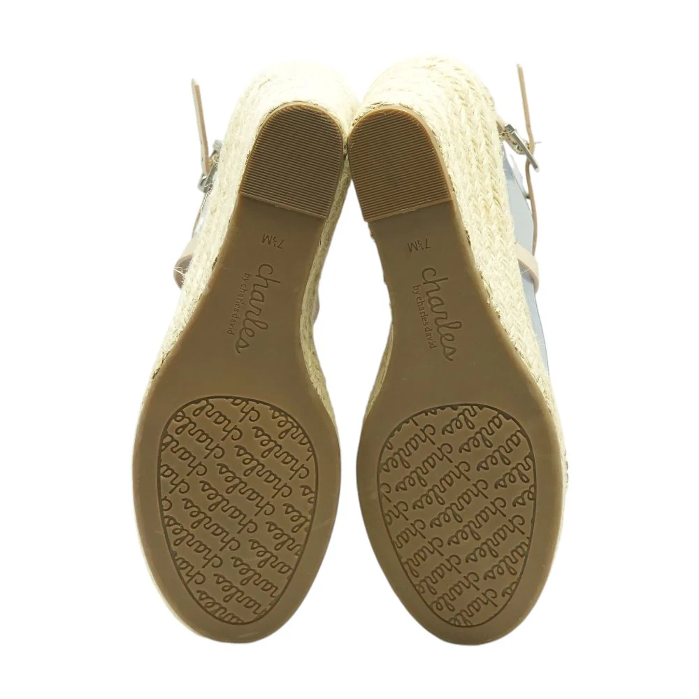 Beige Wedged Sandals - Image 3