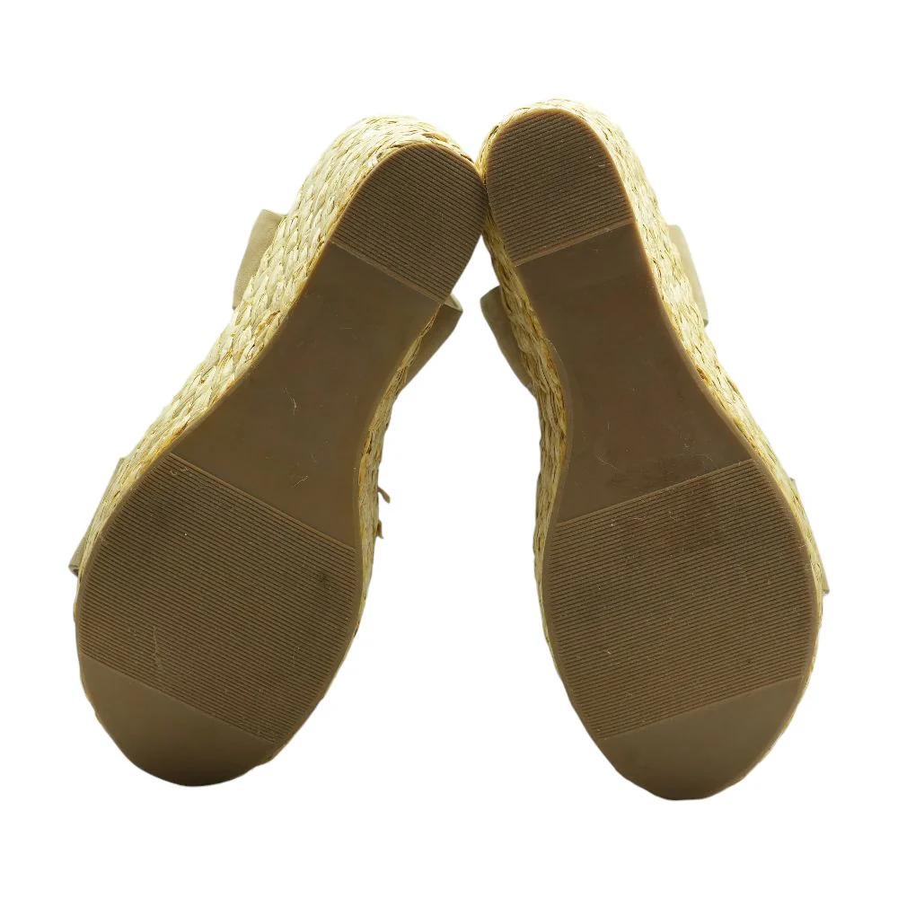Beige Wedged Sandals - Image 3