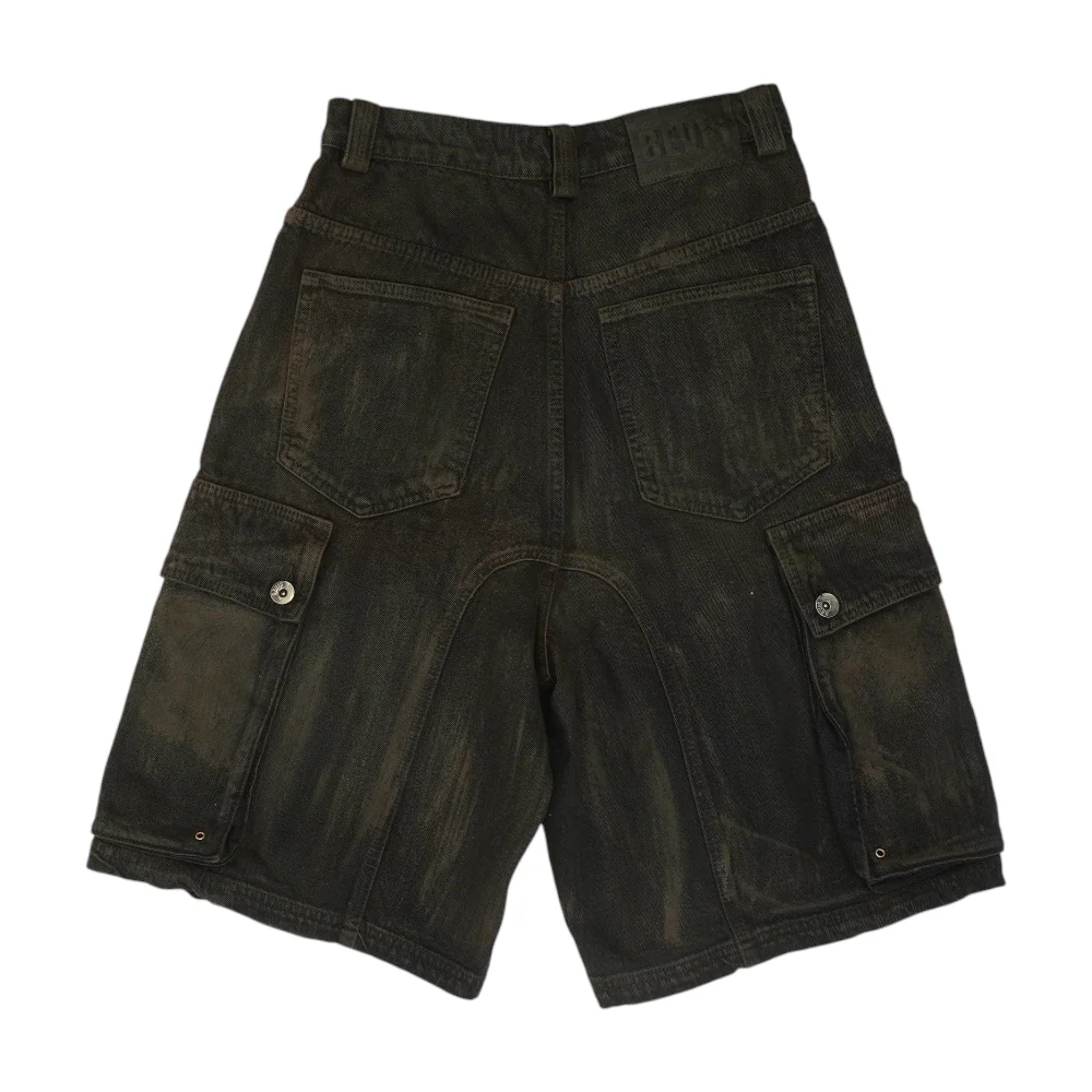 Brown Denim Shorts - Image 2