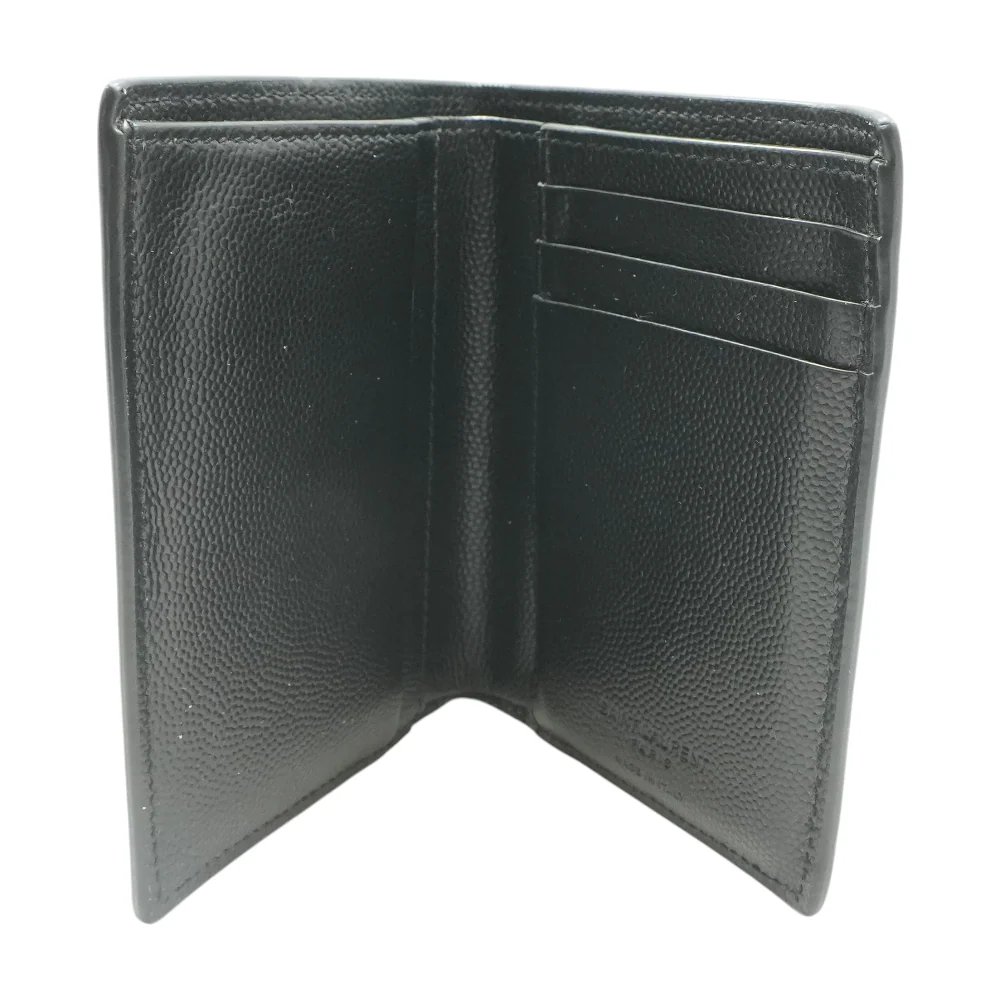 Black Credit Card Wallet in Drain De Poudre Leather - Image 3
