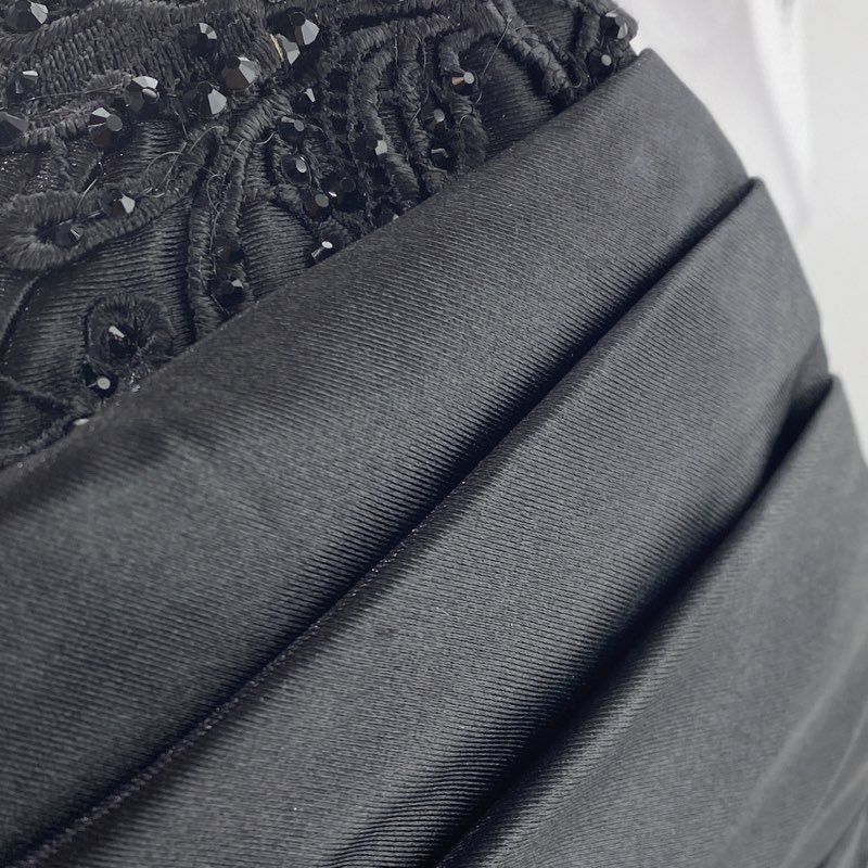 Black 55230 Ruched Bodice Strapless Corset Gown - Image 3