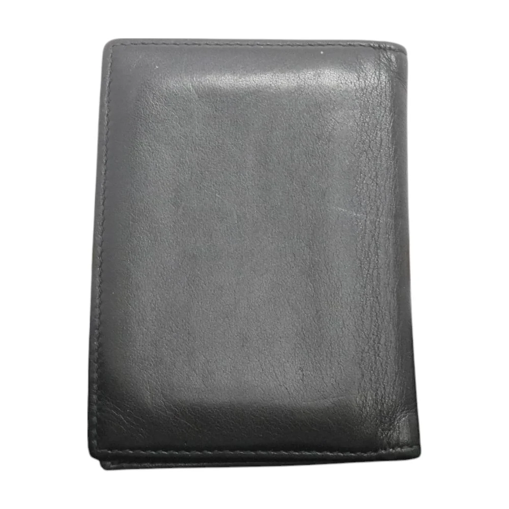 Black Bi-Fold Leather Vertical Wallet - Image 2