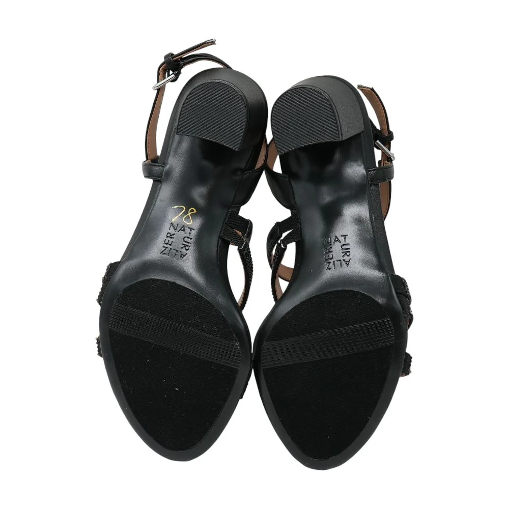 Black Block Heel Sandals - Image 3