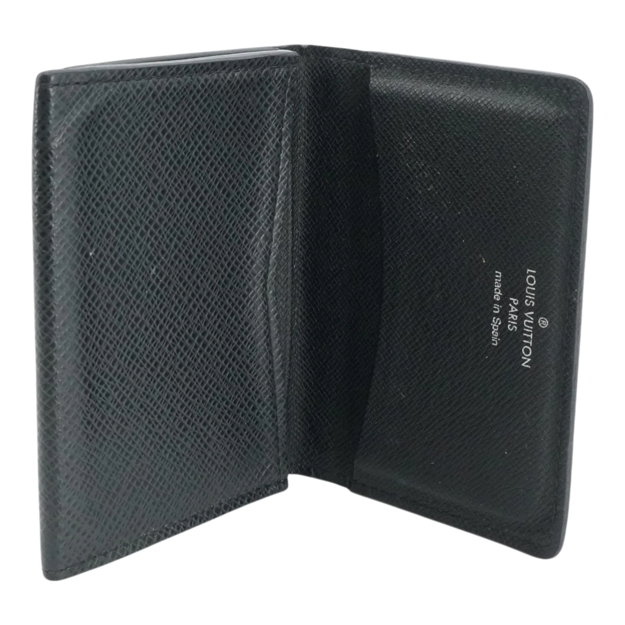 Black Taiga Leather Business Card Holder - Image 3