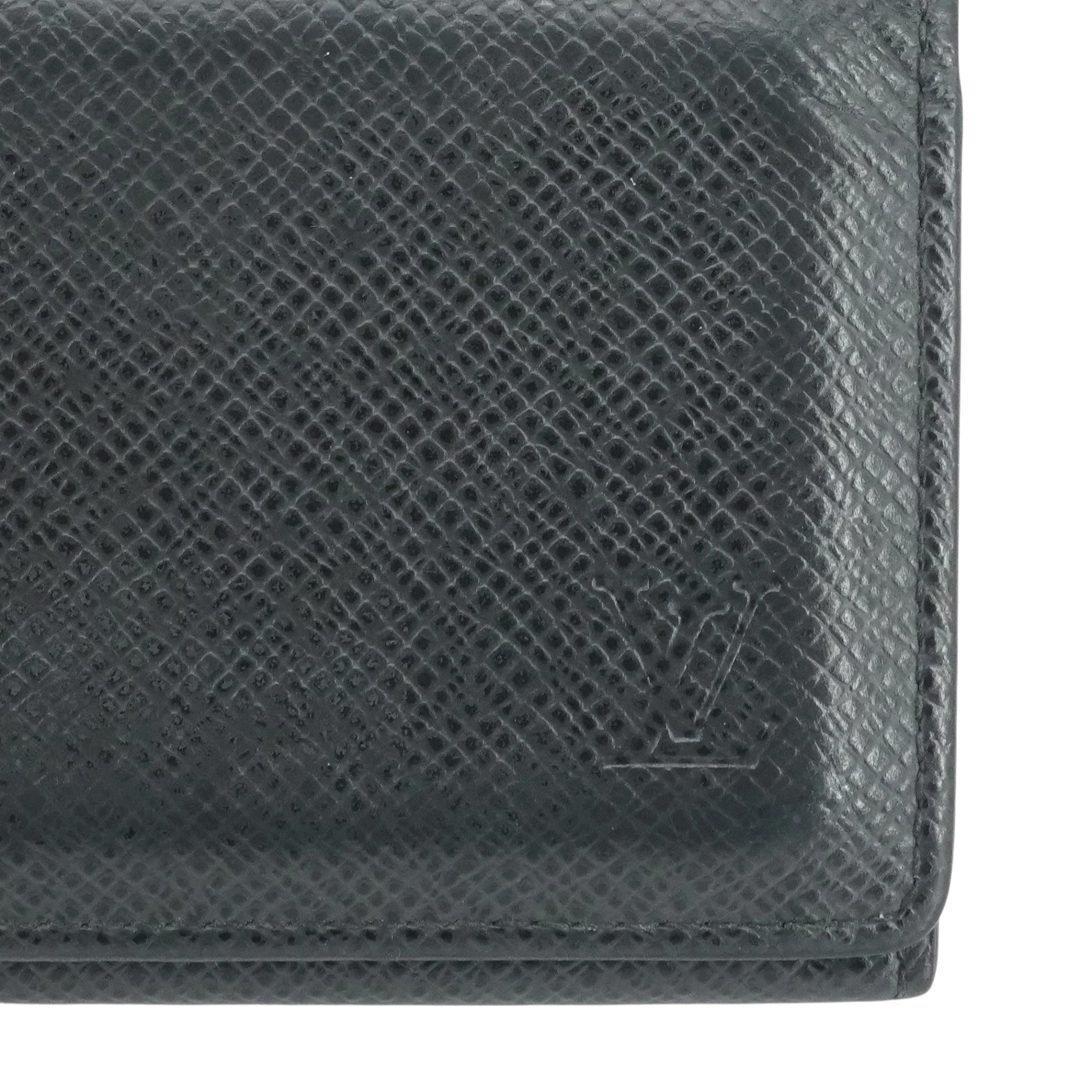 Black Taiga Leather Business Card Holder - Image 5