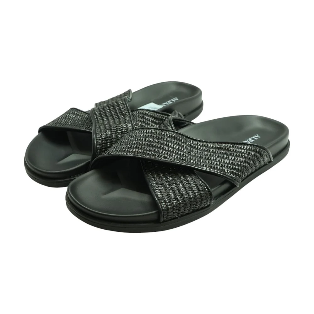 Black Casual Slide Sandals