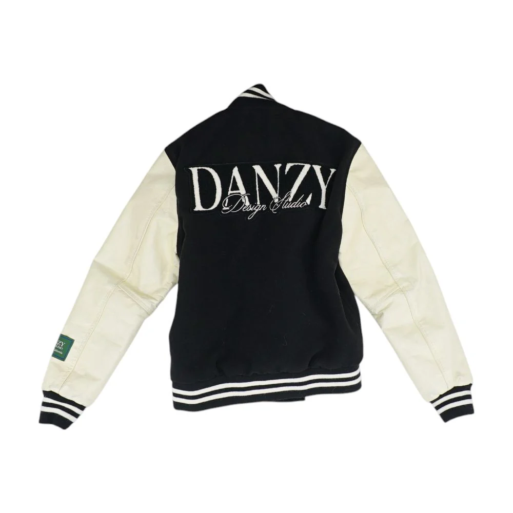 Black Color Block Varsity Jacket - Image 2