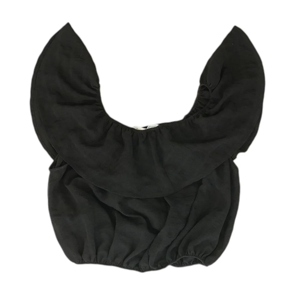 Black Cropped Blouse - Image 2