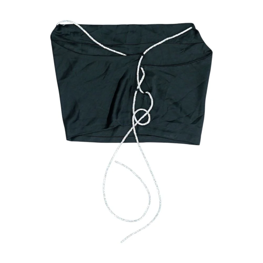 Black Cropped Blouse - Image 2