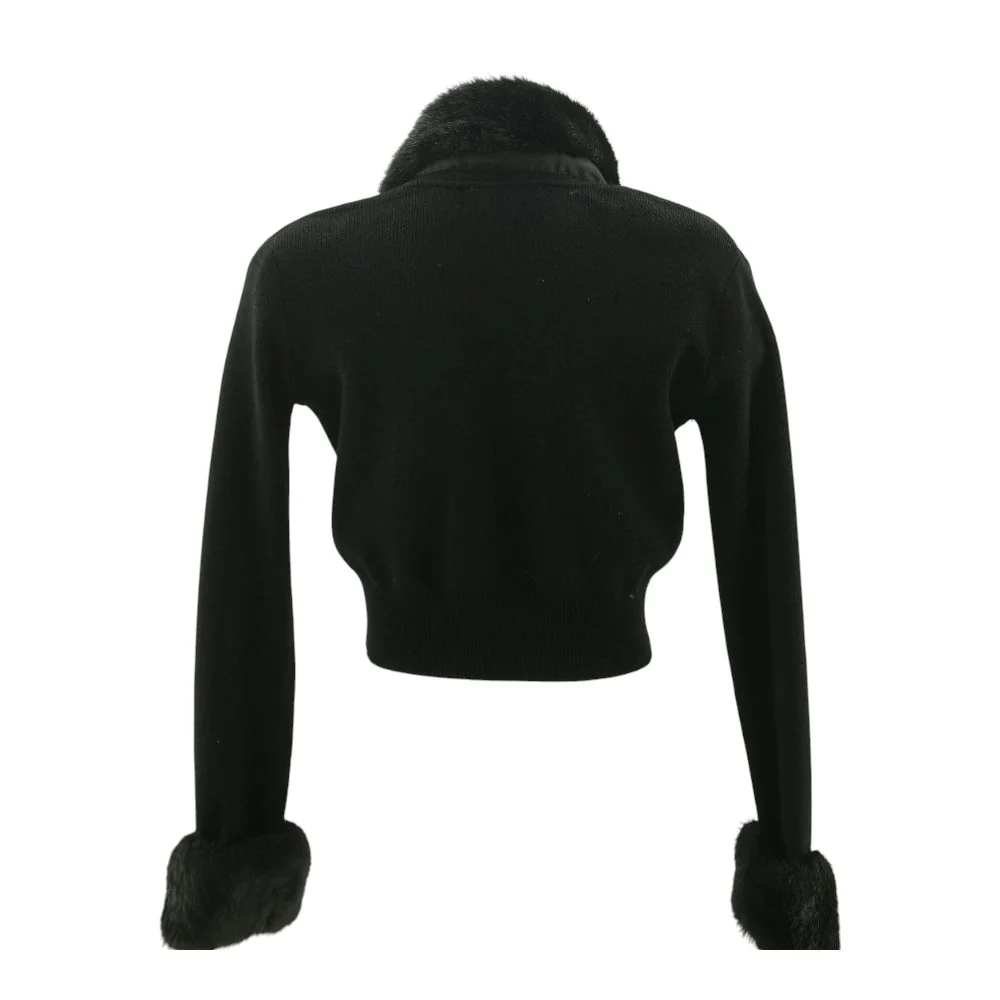 Black Cropped Sweater - Image 2