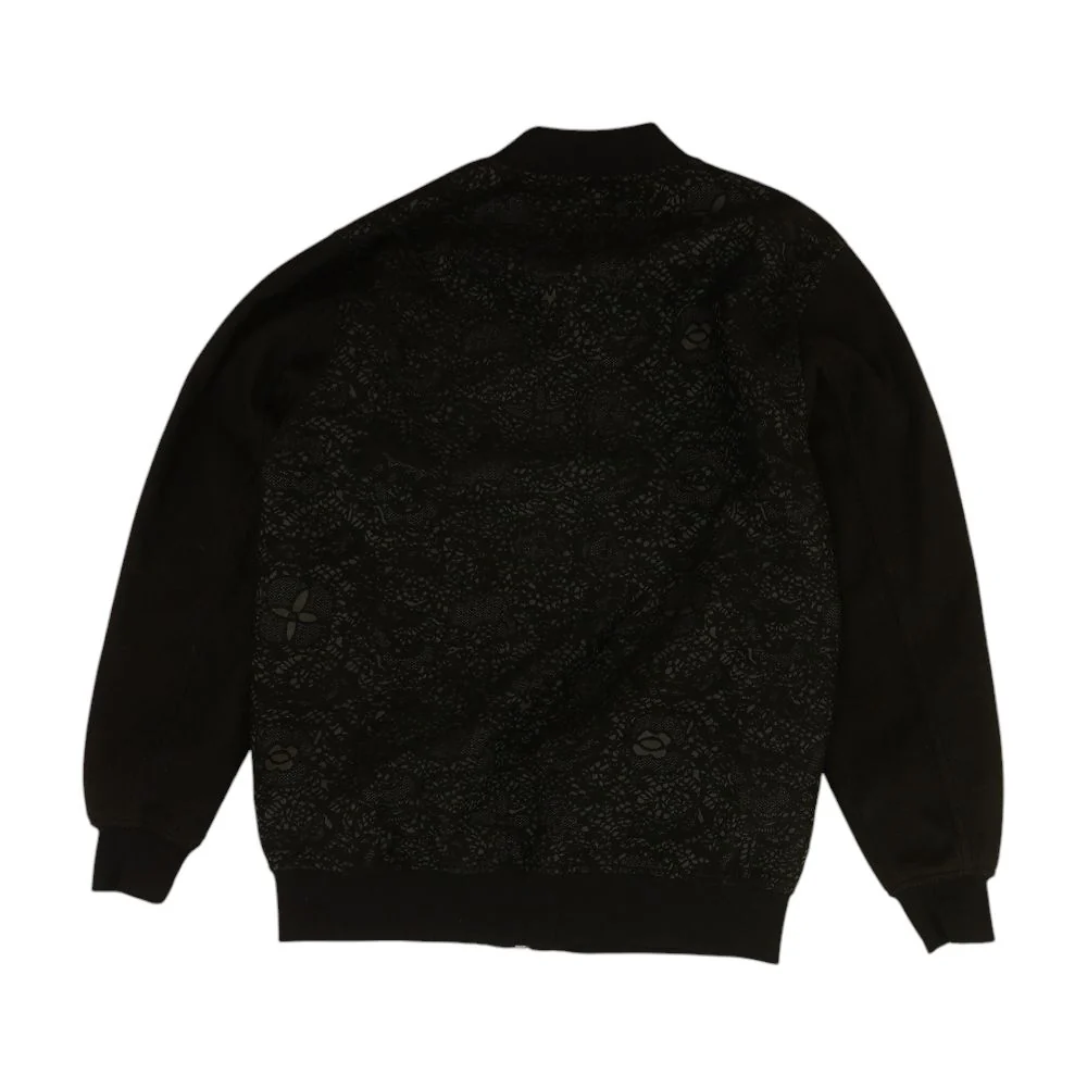 Black Eyelet Bomber Jacket - Image 2
