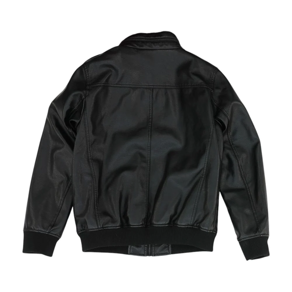 Black Faux Leather Coat - Image 2