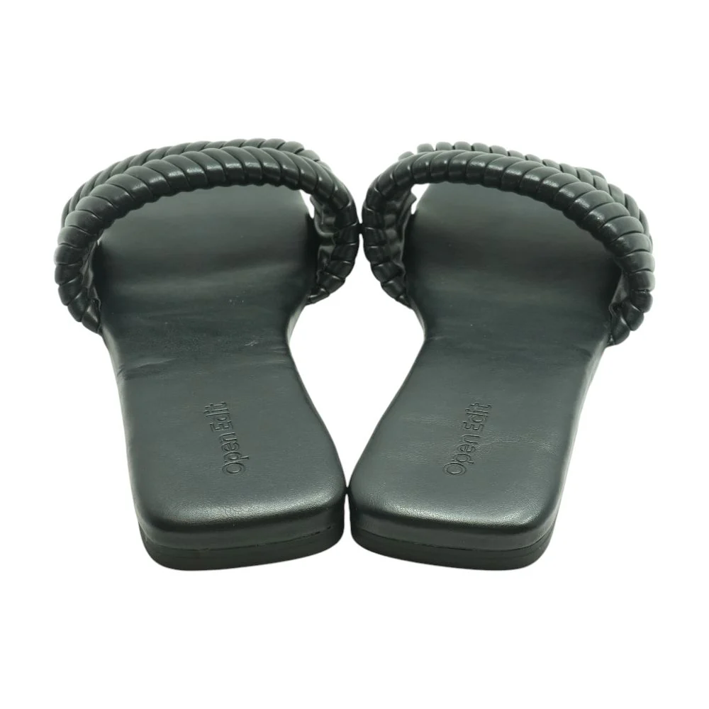 Black Flat Sandals - Image 2
