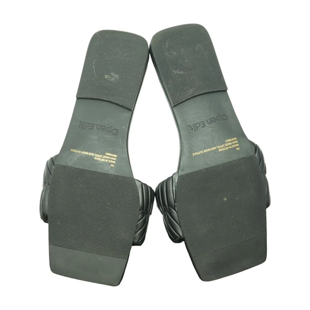 Black Flat Sandals - Image 3