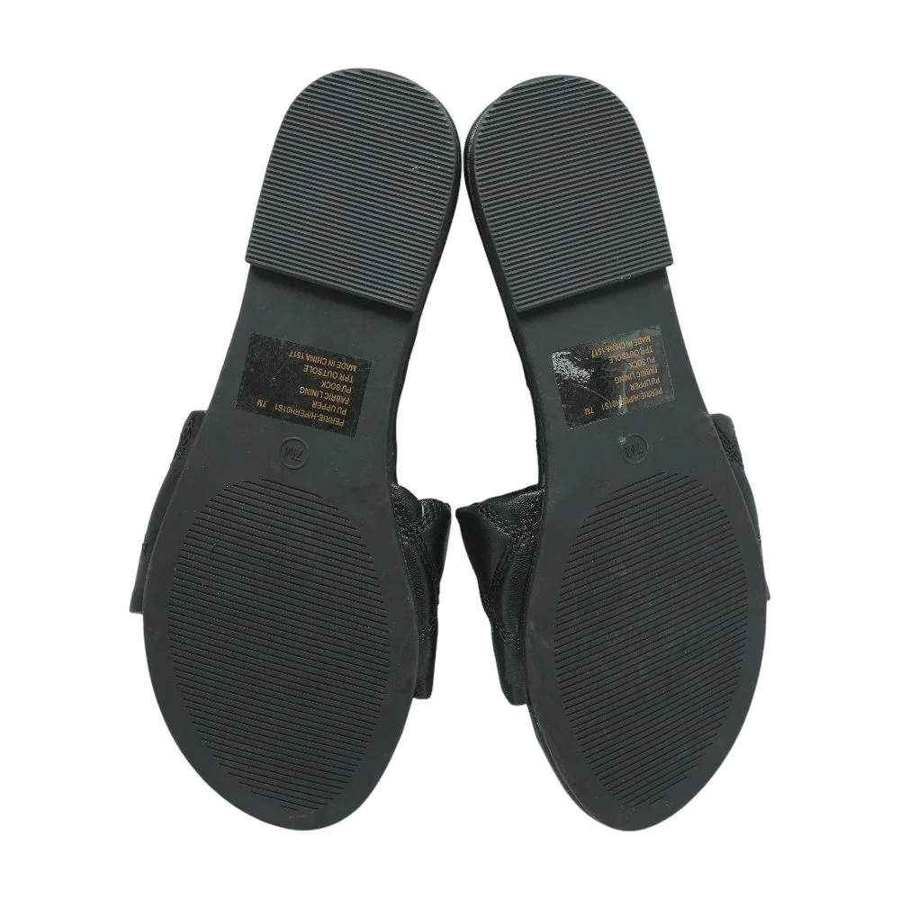 Black Flat Sandals - Image 3