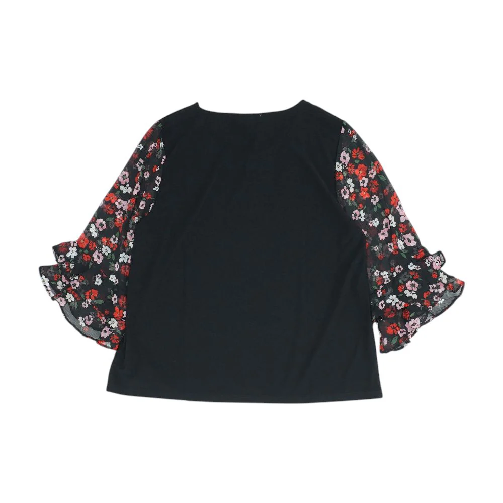 Black Floral Blouse - Image 2